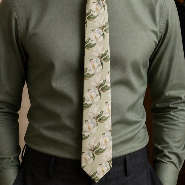 Magnolia Floral Neck Tie (Creator Uploaded)