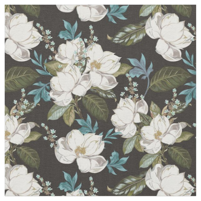 Magnolia Floral Pattern Fabric (Close Up)