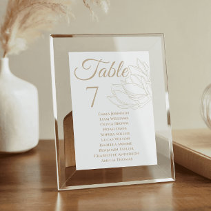 Magnolia Floral Wedding Table Cards Seating Plan
