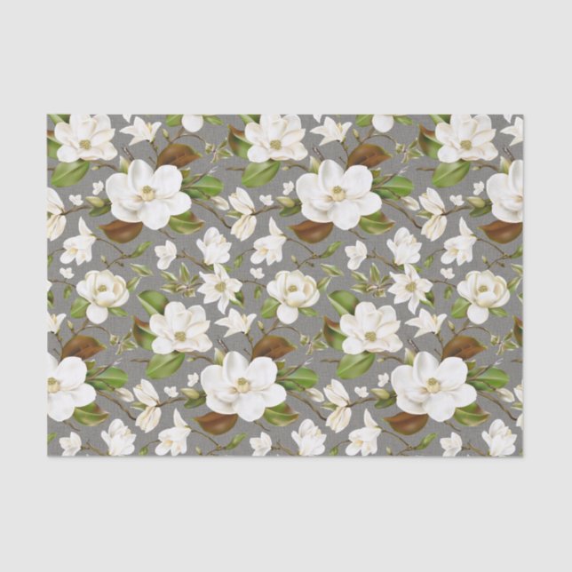 Magnolia Floral Wedding Tissue Paper (Front)