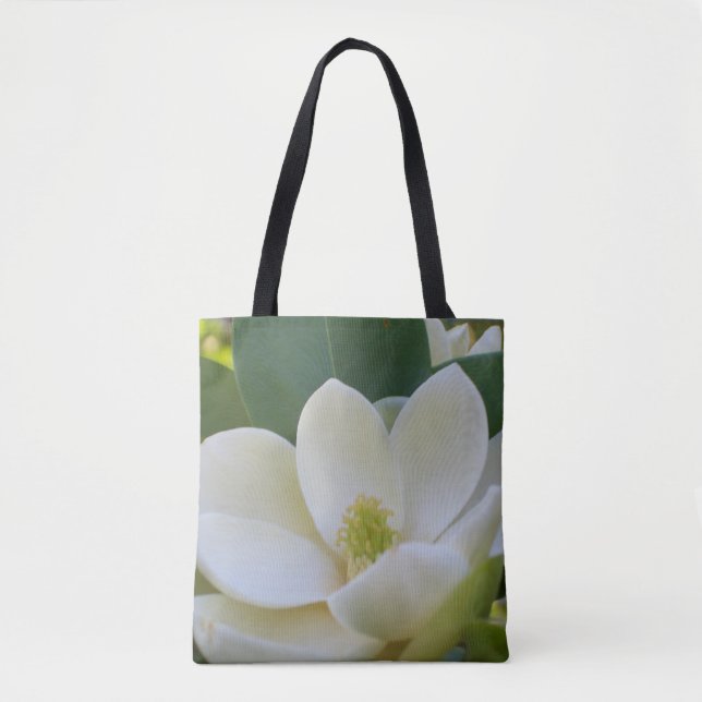 Magnolia Flower Blossom Tote Bag Gift for Her (Front)