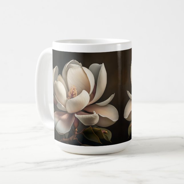 Magnolia Flower Coffee Mug (Front Left)