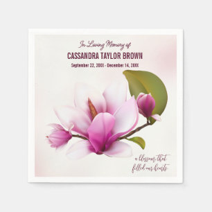 Magnolia Flower Funeral Memorial Napkin