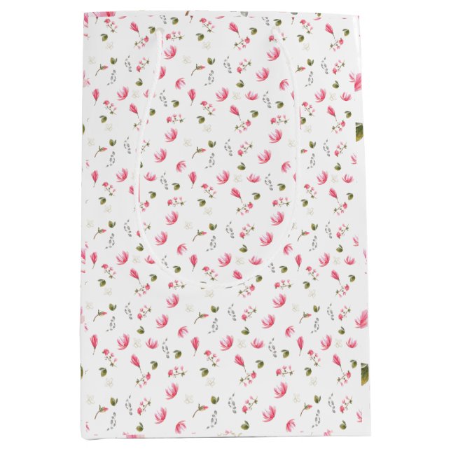 Magnolia flower gift bag, pink Magnolias Medium Gift Bag (Front)