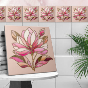 Magnolia Flower Mosaic Ceramic Tile