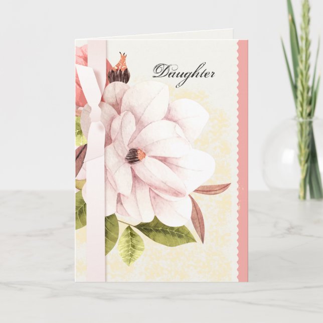 Magnolia Flower Mother's Day Card For Daughter (Front)