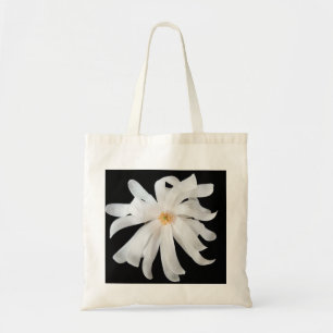 Magnolia Flower on Black Tote Bag