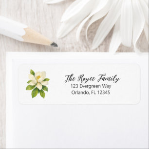 Magnolia Flower Painting Return Address Label