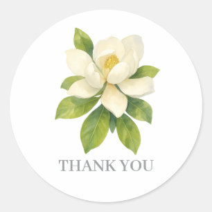 Magnolia Flower Painting Thank You Classic Round Sticker