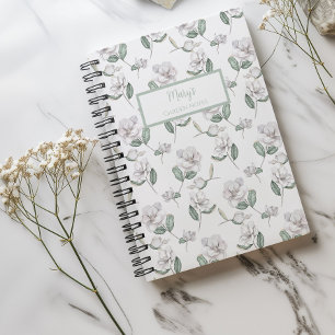 Magnolia Flower Personalised Journal Notebook