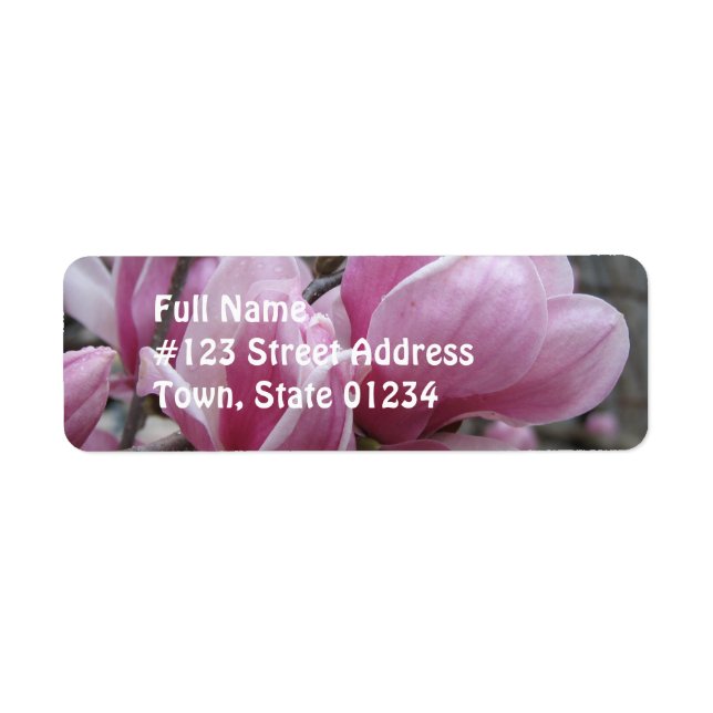 Magnolia Flower Return Address Label (Front)