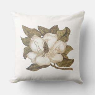Magnolia Flower Throw Pillow