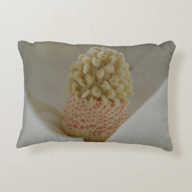 Magnolia Flower Throw Pillow (Back)