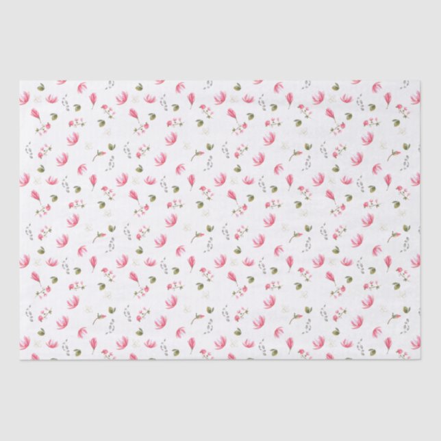 Magnolia flower tissue paper, pink Magnolias Tissue Paper (Front)