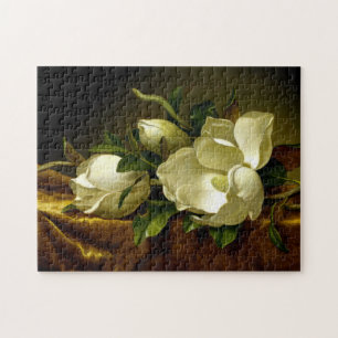 Magnolia Flowers on Gold Velvet Heade Puzzle