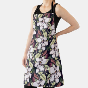 Magnolia Flowers Pattern Apron