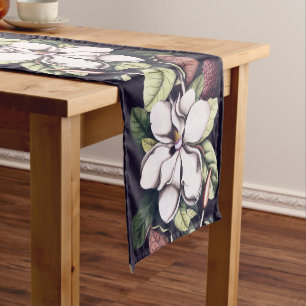 Magnolia Flowers Pattern  Short Table Runner