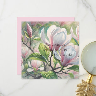Magnolia Flowers & Quote Thank You Card