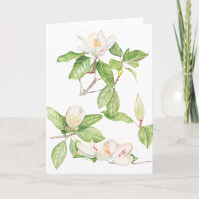 Magnolia Folded Thank You Card (Front)