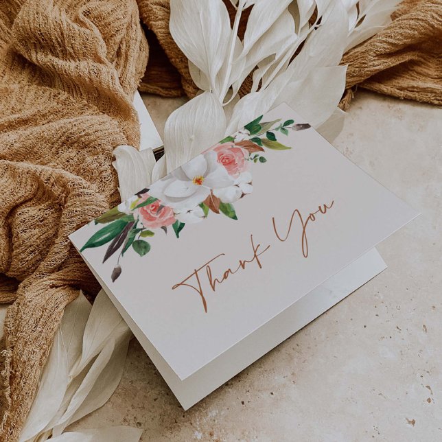 Magnolia Folded Thank You Note Gift Card L201 (Creator Uploaded)