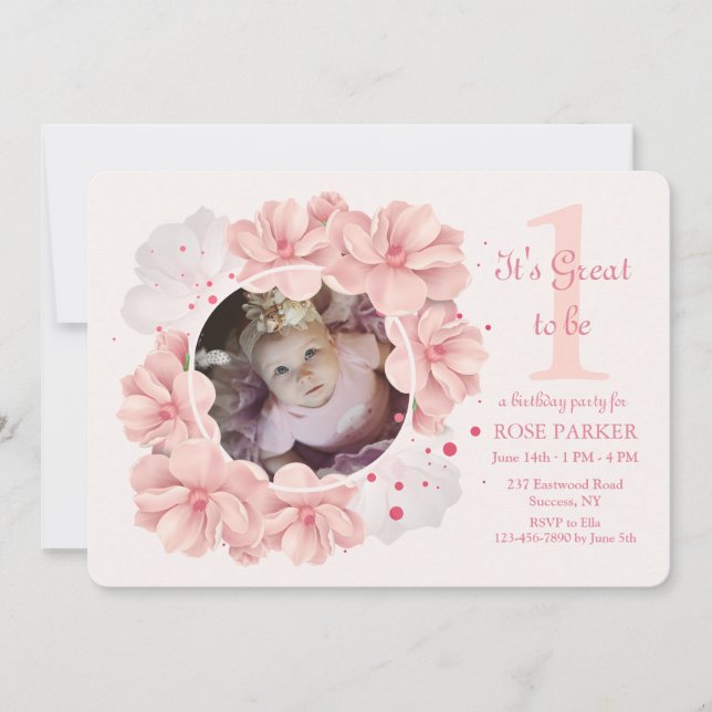 Magnolia Frame Photo Invitation (Front)