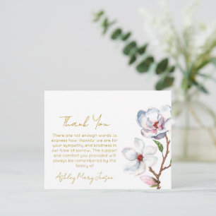 Magnolia Funeral Thank You Card Bereavement