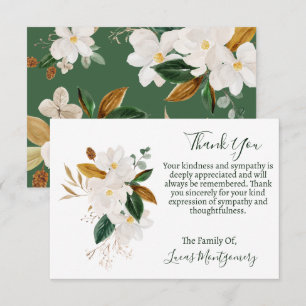 Magnolia Funeral Thank You, Sympathy   Card