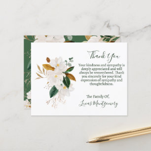 Magnolia Funeral Thank You, Sympathy   Postcard