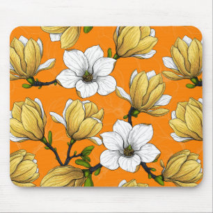 Magnolia garden in yellow mouse mat