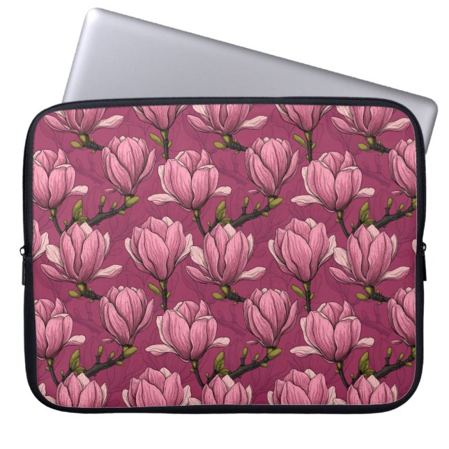 Magnolia garden laptop sleeve (Front)