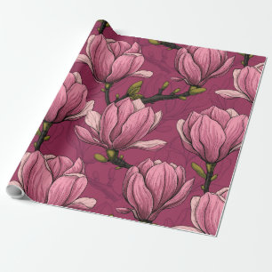 Magnolia garden wrapping paper