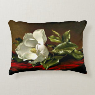 Magnolia Grandiflora-1895-Martin Johnson Heade Decorative Cushion