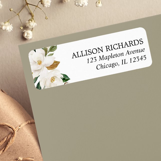 Magnolia greenery white cream floral watercolors (Creator Uploaded)