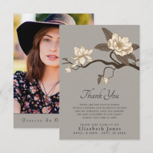 Magnolia Grey Celebration of Life Thank You Card
