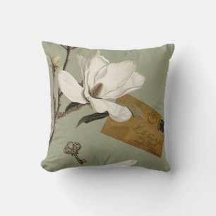 Magnolia Grove with Owls 05 Sage Green Mustard Cushion