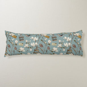 Magnolia Grove with Owls in Duck egg blue Body Cushion
