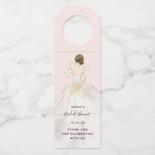 Magnolia Illustrated Bride Bridal Shower Bottle Ha Tag