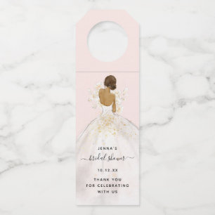 Magnolia Illustrated Bride Bridal Shower Bottle Ha Tag