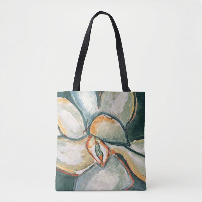 Magnolia in Teal Tote Bag (Front)