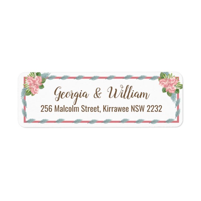 Magnolia Lilies Bouquet Return Address Label (Front)