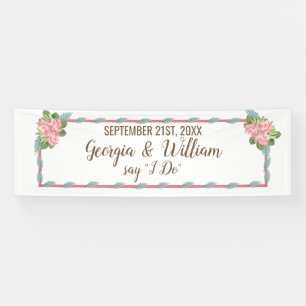 Magnolia Lilies Bouquet Wedding Banner