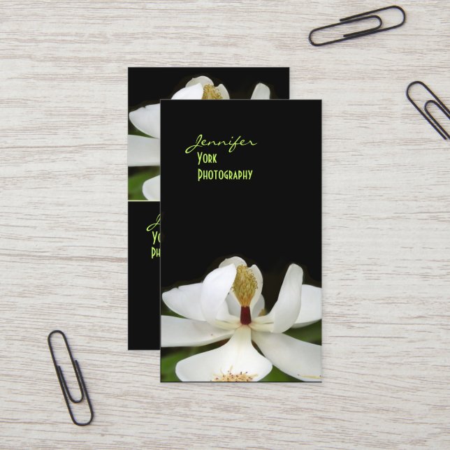 Magnolia, macro photography business cards (Front/Back In Situ)