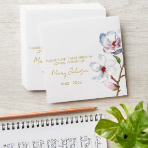 Magnolia Memorial Funeral Seed Envelope