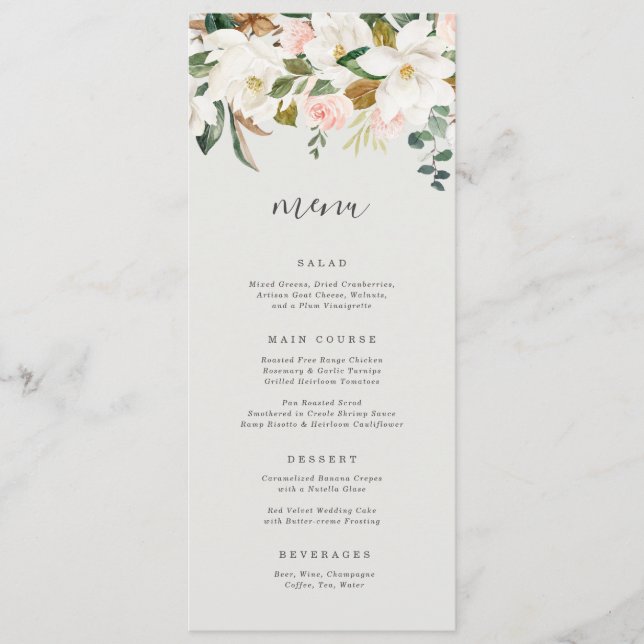 Magnolia Menu (Front)