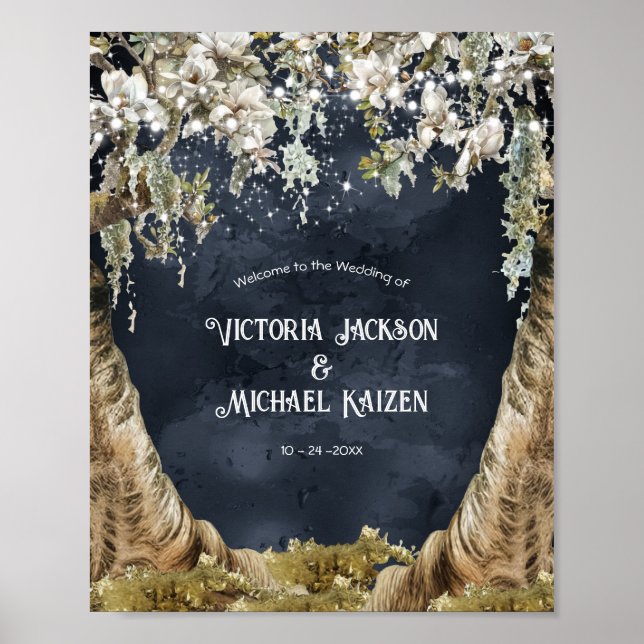 Magnolia & Moss Wedding Welcome Sign (Front)