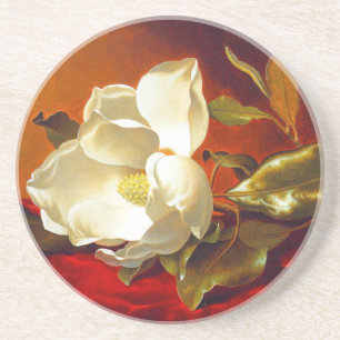 Magnolia on Red Velvet Martin Johnson Heade Coaster