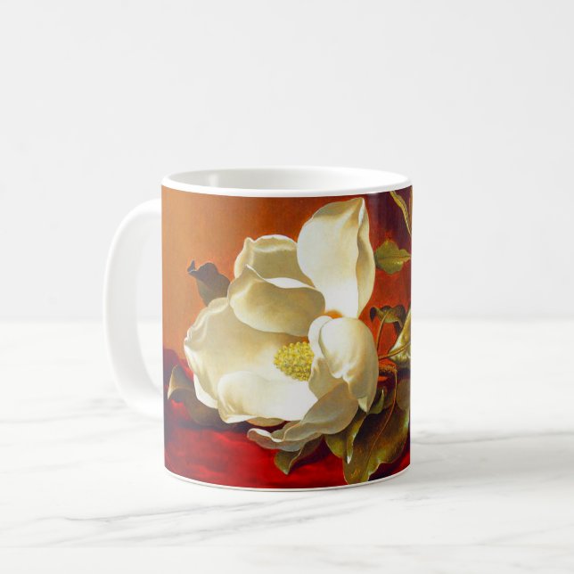 Magnolia on Red Velvet Martin Johnson Heade Coffee Mug (Front Left)