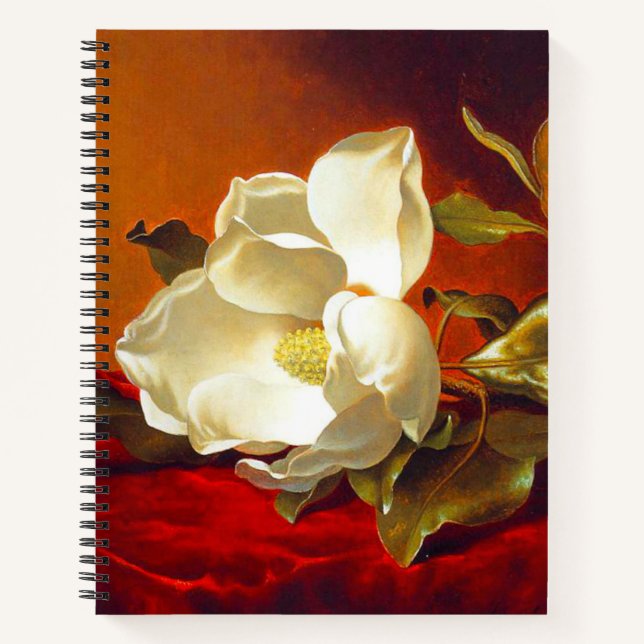 Magnolia on Red Velvet Martin Johnson Heade Notebook (Front)