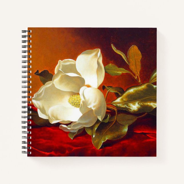 Magnolia on Red Velvet Martin Johnson Heade Notebook (Front)