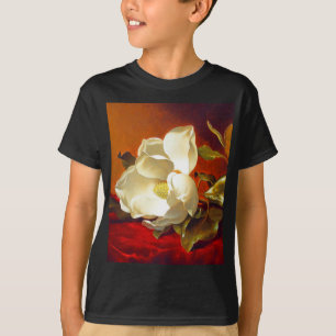 Magnolia on Red Velvet Martin Johnson Heade T-Shirt